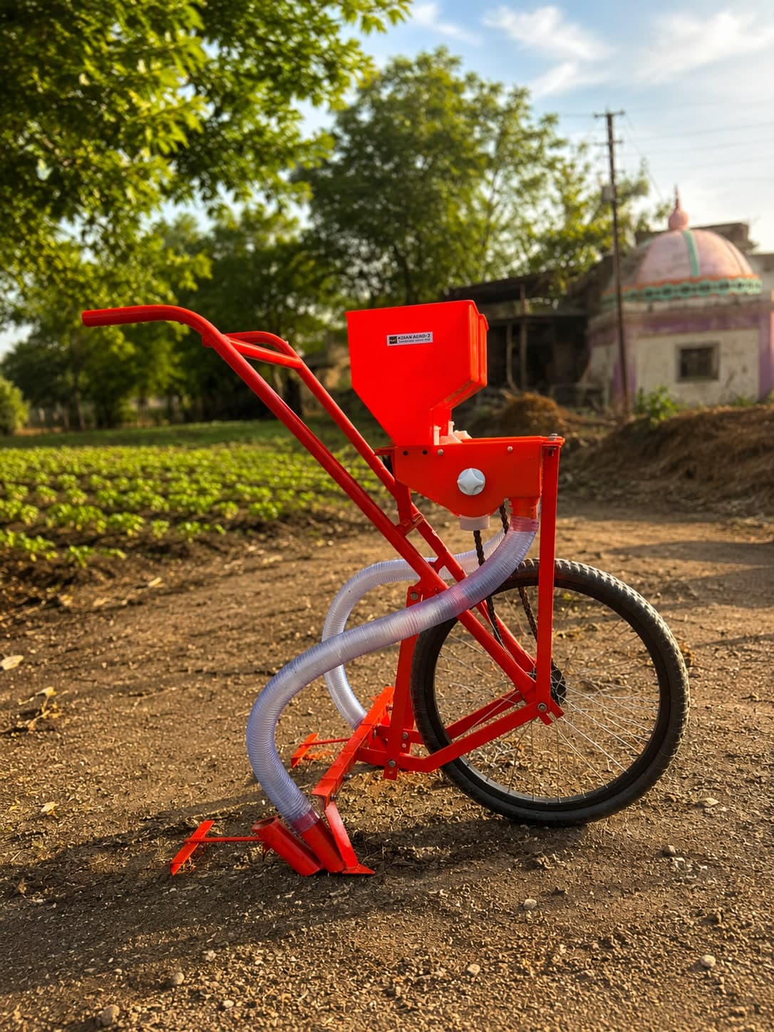Wheel Hoe Weeder - Red side view